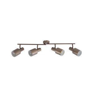 B-Ware Lindby Deckenstrahler Ovelia LED Strahler dimmbar 4-flg braun 82x9cm IP20