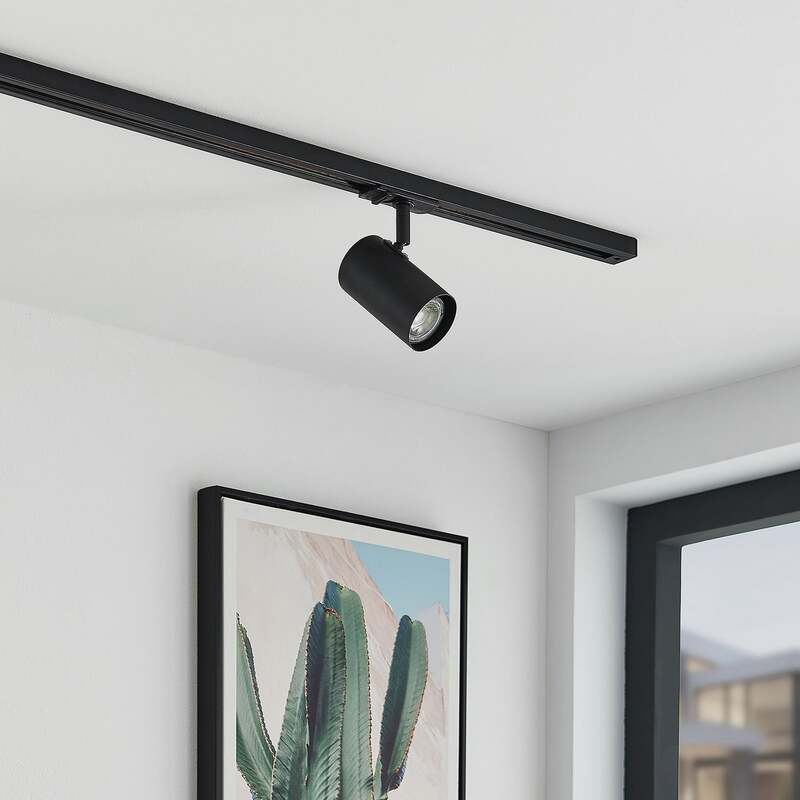 Lindby Schienenspot Linaro GU10 LED Strahler dimmbar schwarz 1-Phasen Ø6cm - 4251911701500