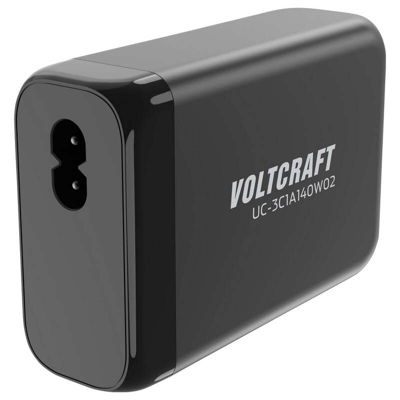 VOLTCRAFT USB Ladegerät Station Schwarz UC-3C1A140W02 GaN Netzteil 140W - 4064161342894