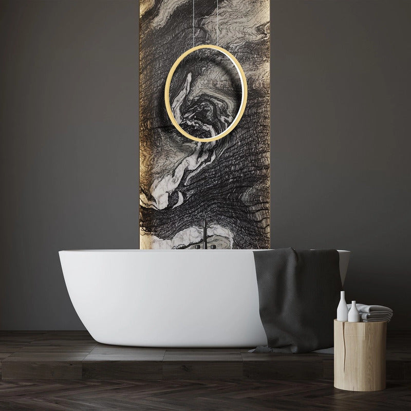 Milagro Lighting LED Pendant Light Saturno Vertical, Gold, Ø 50 Cm, Metal - 5902693788553