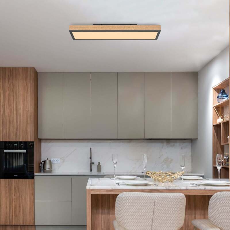 LED-Deckenleuchte Doro 60 cm Eiche MDF 18 W 1920 lm warmweiß Globo - 9007371417780
