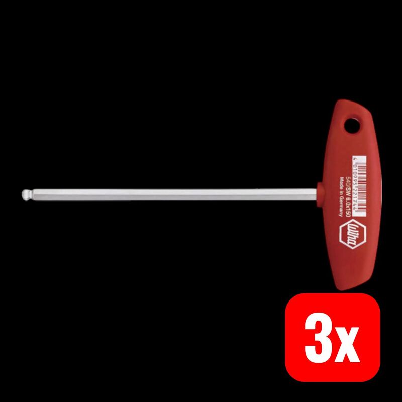 Wiha Innen-Sechskantschraubendreher 8mm T-Griff Werkzeug Chrom-Vanadium Stahl - 4010995040994