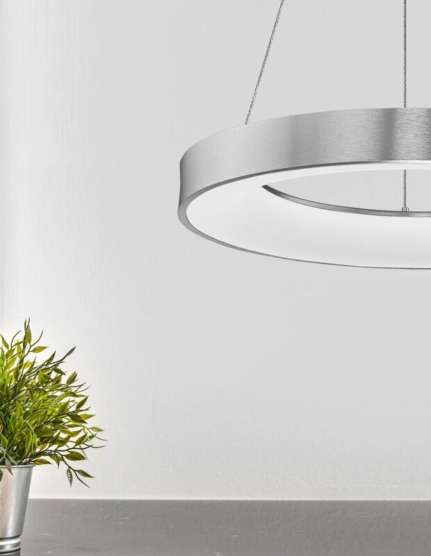 Nova Luce Pendelleuchte Hängeleuchte LED RANDO THIN Silber Warmweiß dimmbar 60cm - 5212017420251