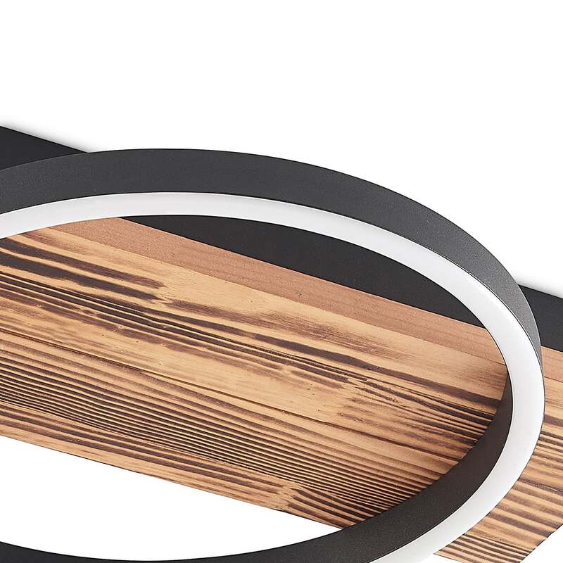 Lindby Deckenleuchte Deckenlampe LED Sentoa Holz hell dimmbar warmweiß Wohnzi639 - 4251911728071