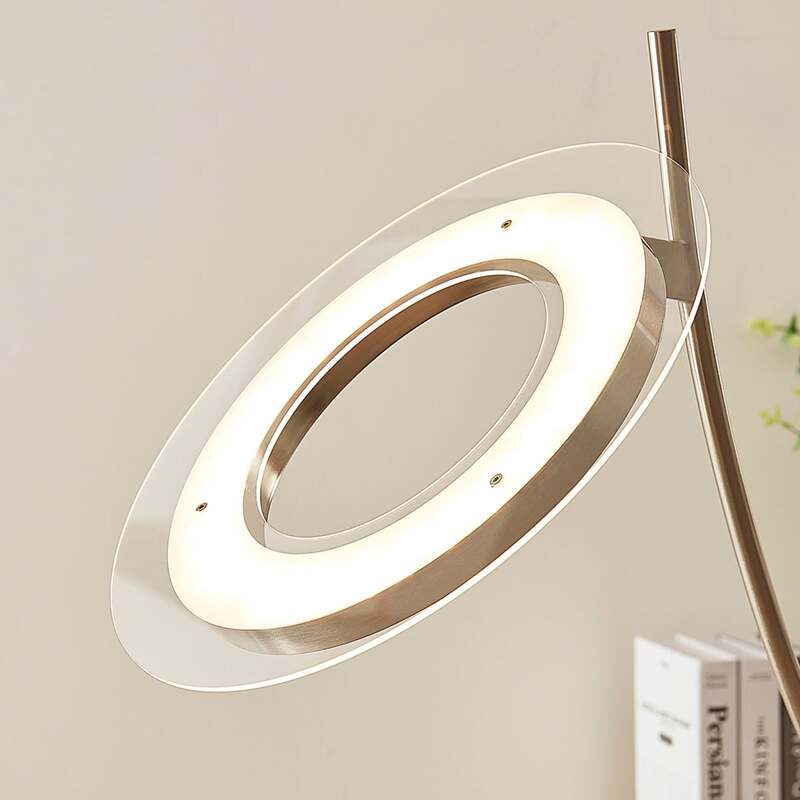 Lindby Stehleuchte Darion LED dimmbar Lampe Leuchte grau Metall 180cm hoch - 4251096544954
