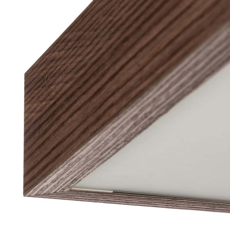 Deckenleuchte Tromsö walnuss 50x50 cm Holz Glas 4x15W E27 IP20 - 5902553220339