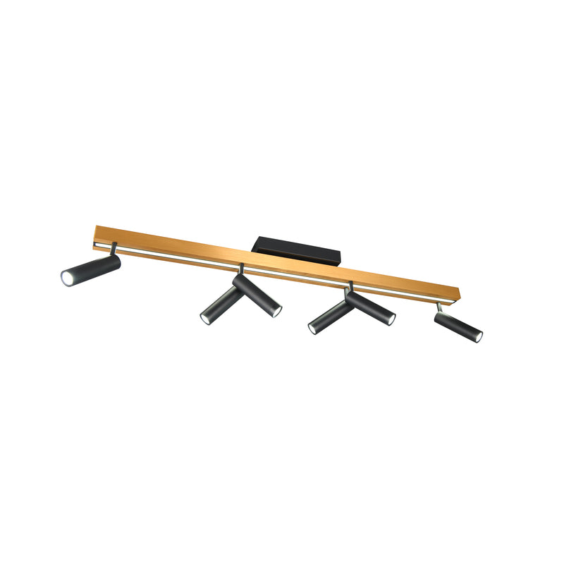 TRIO LIGHTING LED Deckenstrahler Zeno 6-flammig dimmbar schwarz/gold Metall - 4017807627329