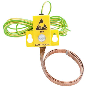B-Ware BJZ Fußbodenerdungsanschluss A-63975 ESD Anschluss 2m Gelb-Grün flexibel sicher