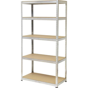 B-Ware Toolcraft Schwerlastregal Metall Regal 265kg 5 Böden 90x180x45cm verzinkt silber