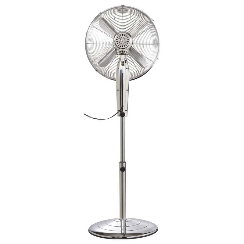 Sygonix Standventilator Ventilator höhenverstellbar Oszillierend 50W Chrom - 4064161489445
