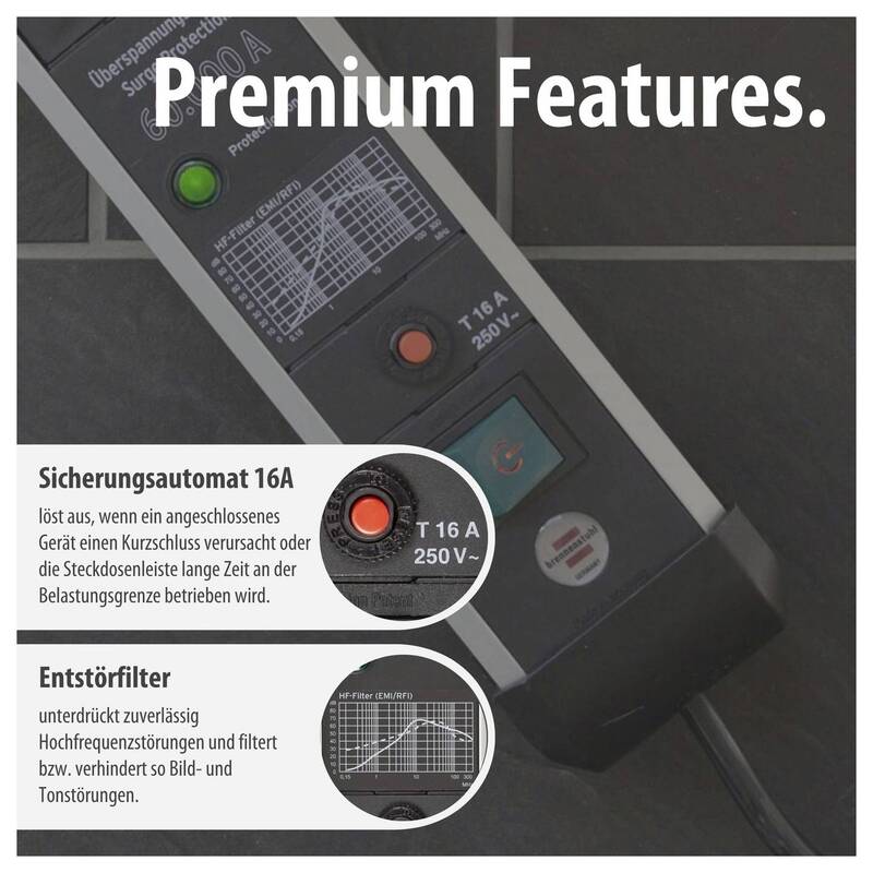 Brennenstuhl Premium-Protect-Line Überspannungsschutz-Steckdosenleiste 4-fach 3m - 4007123677085