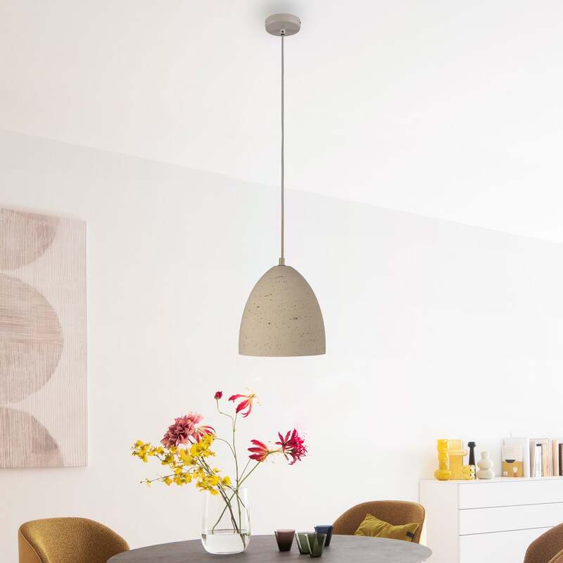 Schöner Wohnen Hängeleuchte Pendelleuchte Traventa beige Beton E27 LED Ø 21 cm - 4043689019419