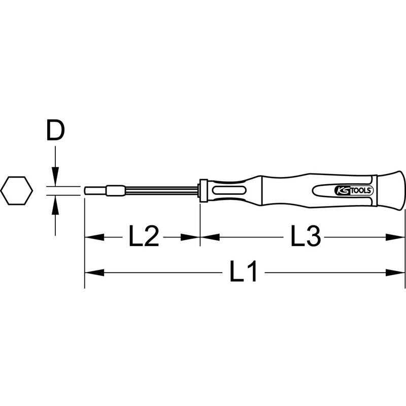 KS Tools Steckschlüssel-Schraubendreher 4.5mm Rundklinge Chrom-Vanadium Stahl - 4042146547717