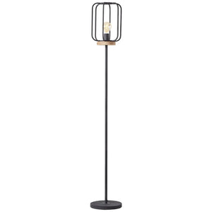 B-Ware Brilliant Stehlampe Tosh LED Holz dunkel schwarz Lampe Leuchte mit Schalter