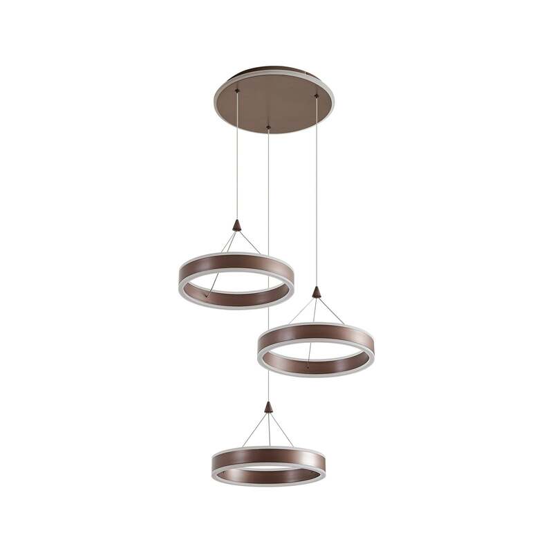 Lucande Hängeleuchte Kolo LED Pendelleuchte dimmbar braun 3-flg 1640 Lumen - 4255830904448