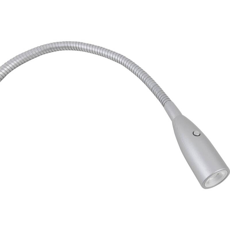LED-Nachttischlampe BERTA 1.5W Warmweiß Flexarm Silber Heitronic 40cm - 4002940277456
