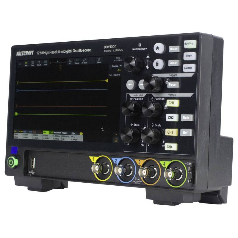 VOLTCRAFT DOV1004 Digital-Oszilloskop 100 MHz 1.25 GSa/s 4 Kanäle LCD-Touchsc... - 4064161397146