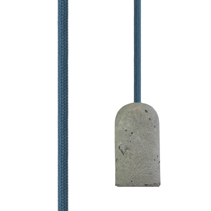 NUD Collection Hängeleuchte Pendelleuchte Blau Beton Textilkabel E27 Baldachin - 7340007423482