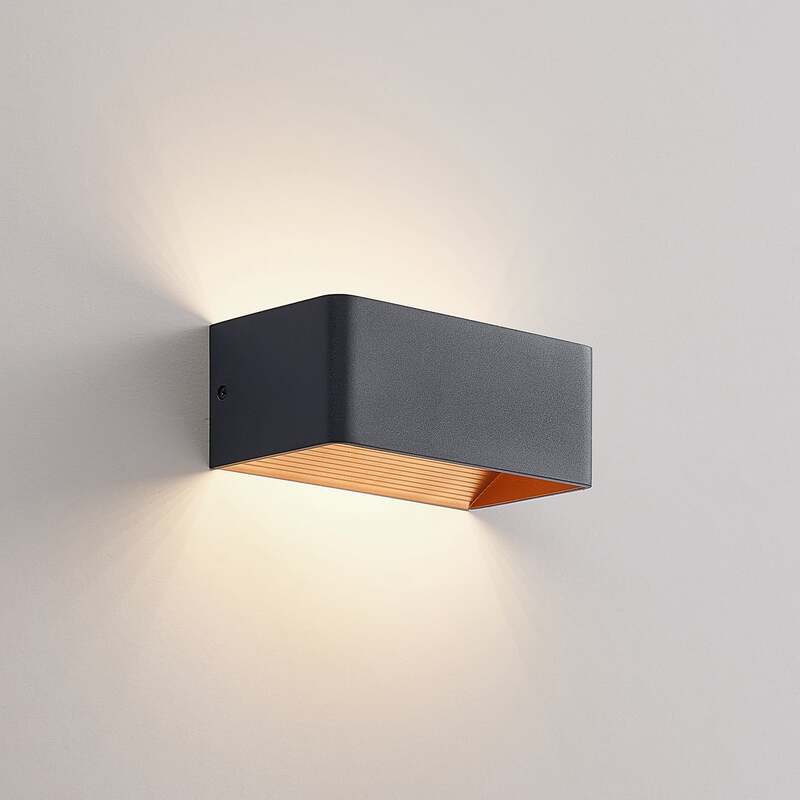 Arcchio LED Wandlampe Karam Wandleuchte Lampe schwarz gold 20cm 6W warmweiß - 4251096592160