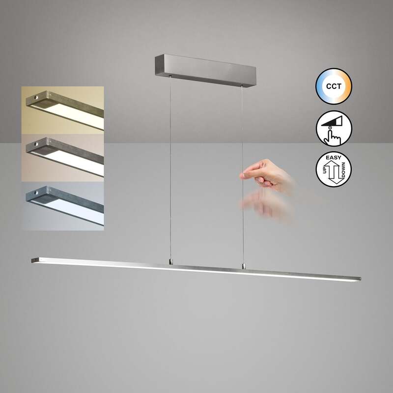 FISCHER & HONSEL Hängelampe Marlo LED Pendelleuchte dimmbar CCT Aluminium 140cm - 4003694611718