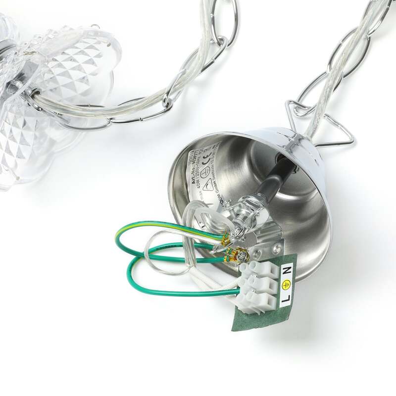 Lindby Kronleuchter Hängeleuchte Merida LED 5-flammig dimmbar chrom Ø52cm - 4251096528466