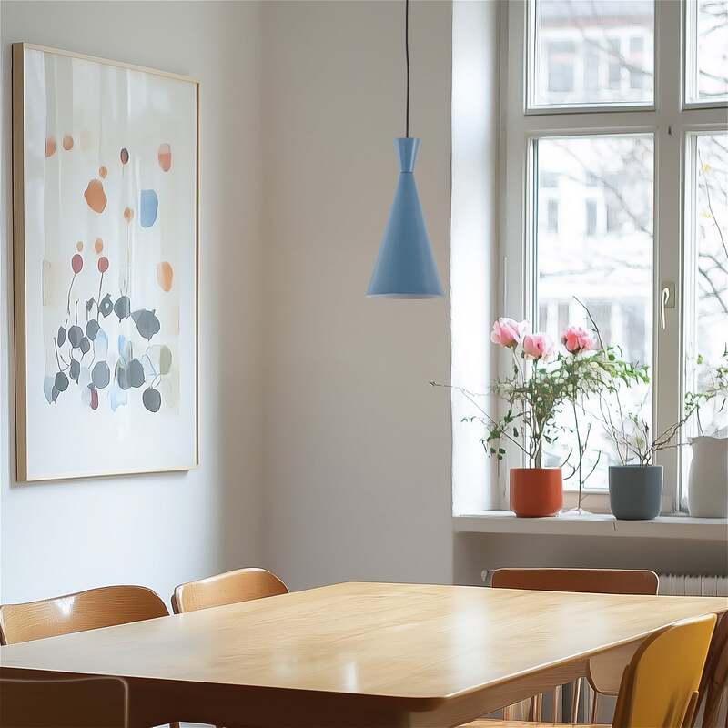 Hängeleuchte Tom Pendelleuchte Metall hellblau Leuchte Lampe E27 LED Tisch Theke - 8684283486274