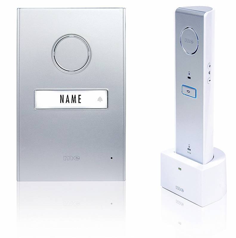m-e modern-electronics Türsprechanlage Türklingelanlage Tür Funk Komplett-Set - 4250109132805