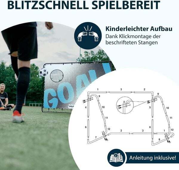 HUDORA Fußballtor Torwand Trainer Goal Fußballnetz Familie Outdoor Spiel10 - 4005998769492