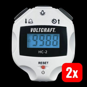 B-Ware VOLTCRAFT HC-2 Digitaler Handzähler 0-9999 LCD Anzeige grau mit Umhängeband