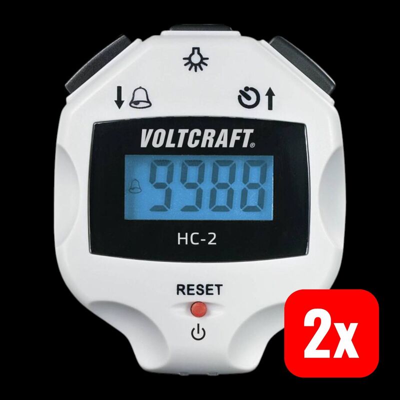 VOLTCRAFT HC-2 Digitaler Handzähler 0-9999 LCD Anzeige grau mit Umhängeband - 4016138629460