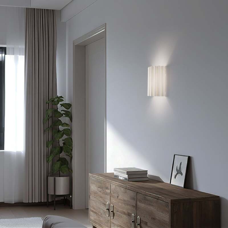 Duolla Wandleuchte Wandlampe Aria Microfaser creme E27 LED Lampenschirm - 5902249070804