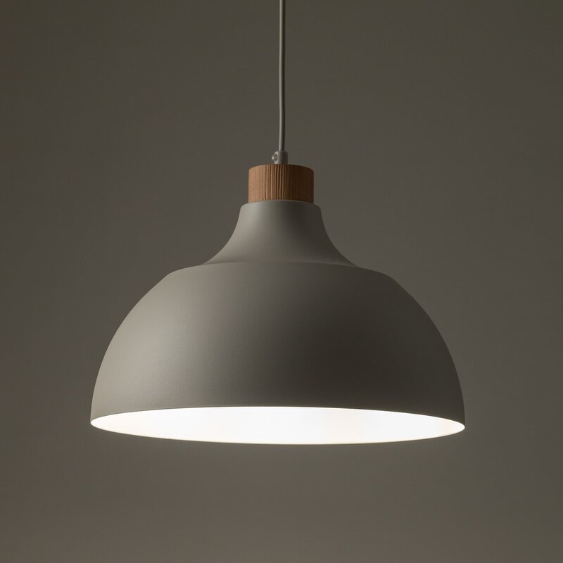 Envostar Hängeleuchte Kaitt Holzdetail Ø 34 cm beige Deckenlampe Lampe Leuchte - 5906135159987