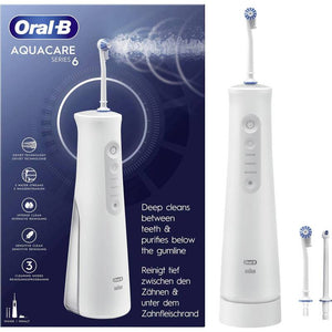 B-Ware Oral-B Munddusche Zahnreiniger Aquacare 6 Oxyjet Weiß Wasserstrahl Zahnspange