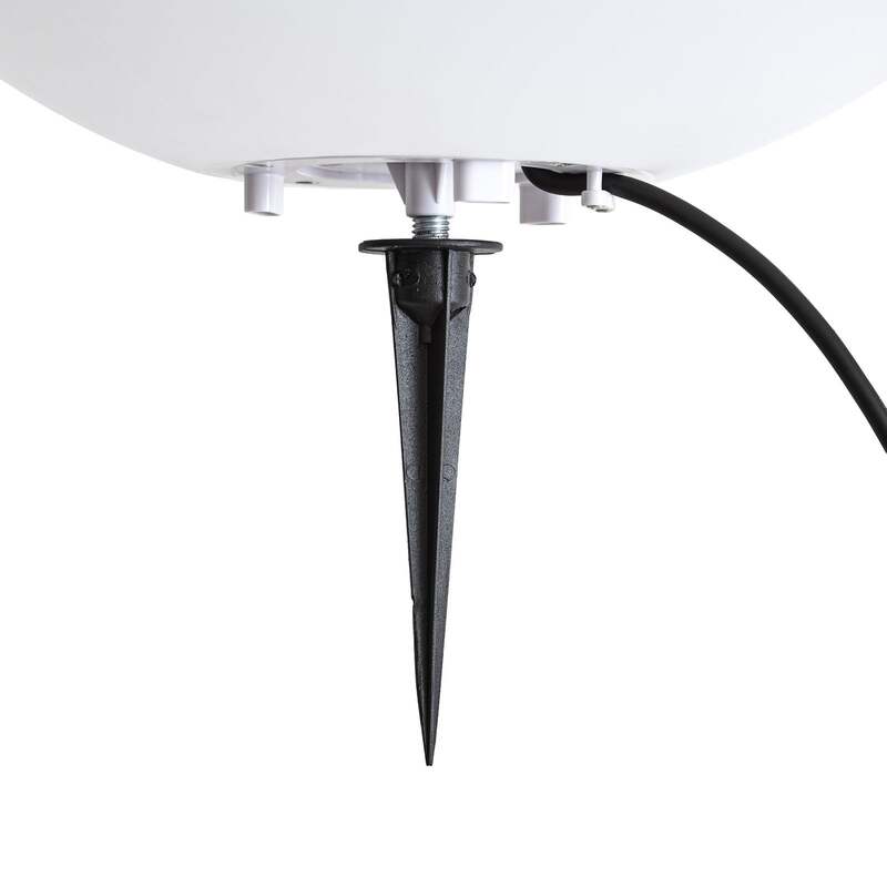 Lindby Kugelleuchte Valyra LED Gartenlampe Außenleuchte Ø50cm IP54 Erdspieß weiß - 4255830910432