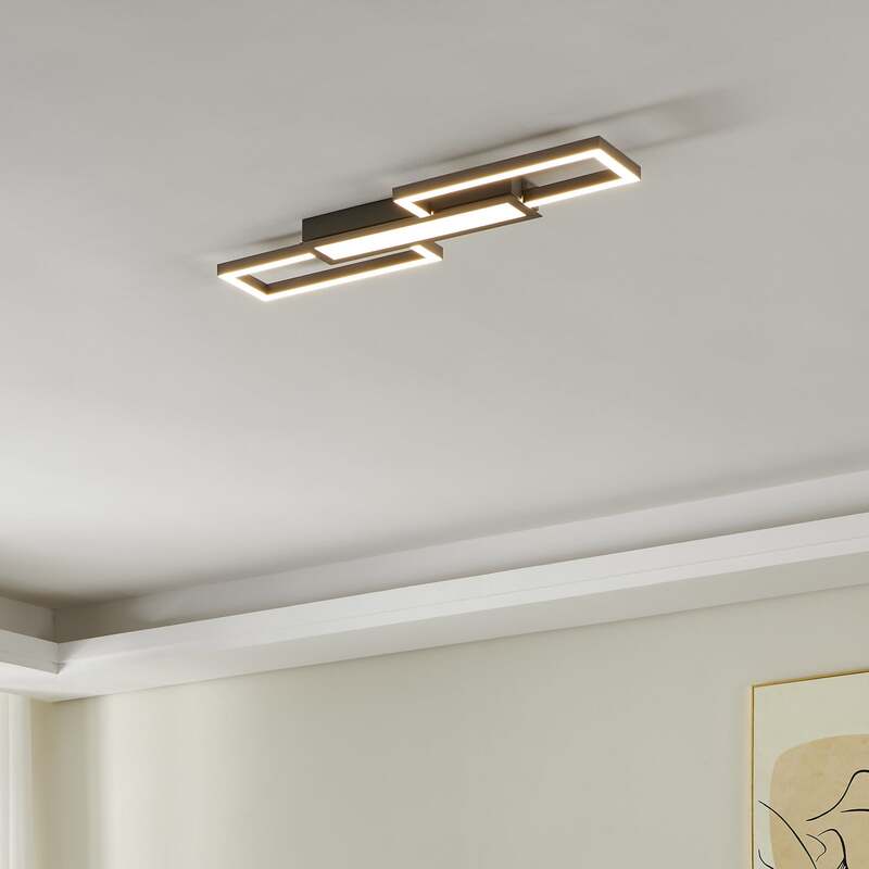 Eglo Deckenleuchte Lampe LED Monirote Fernbedienung Nickel Aluminium 78 cm - 9002759997915