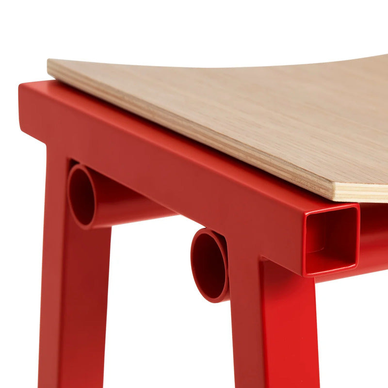 HAY Taburete 8 Barhocker Hocker Eiche signalrot niedrig 65cm SIEHE TEXT/FOTO - 5710441349396