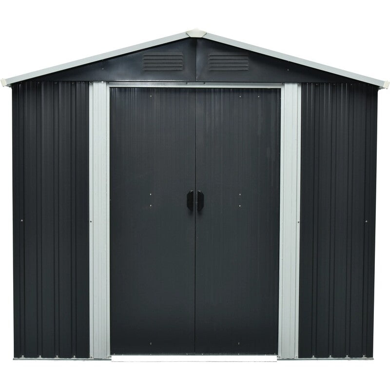 Pergart Metallgerätehaus Grau-Creme 3,66 m² Gartenhaus Aufbewahrung 206cm hoch - 4005717207441