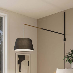 B-Ware Lucande Wandleuchte Beleza LED Wandlampe ausziehbar schwarz gold 150cm Höhe