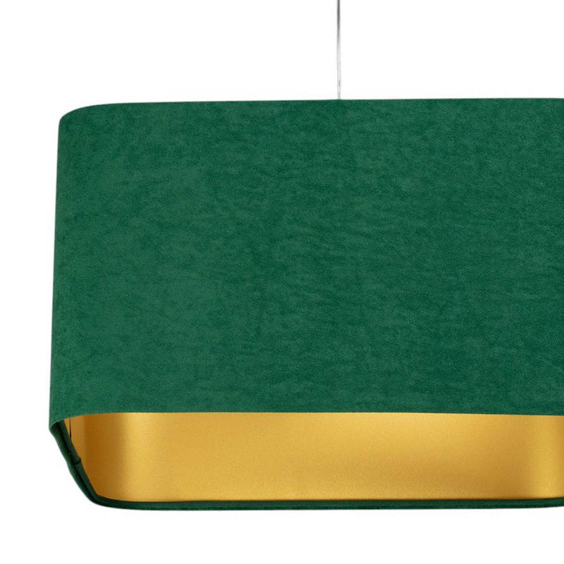 Hängeleuchte Kwadro LED Pendelleuchte dimmbar grün gold 40x40cm Velourstoff - 5906742034738