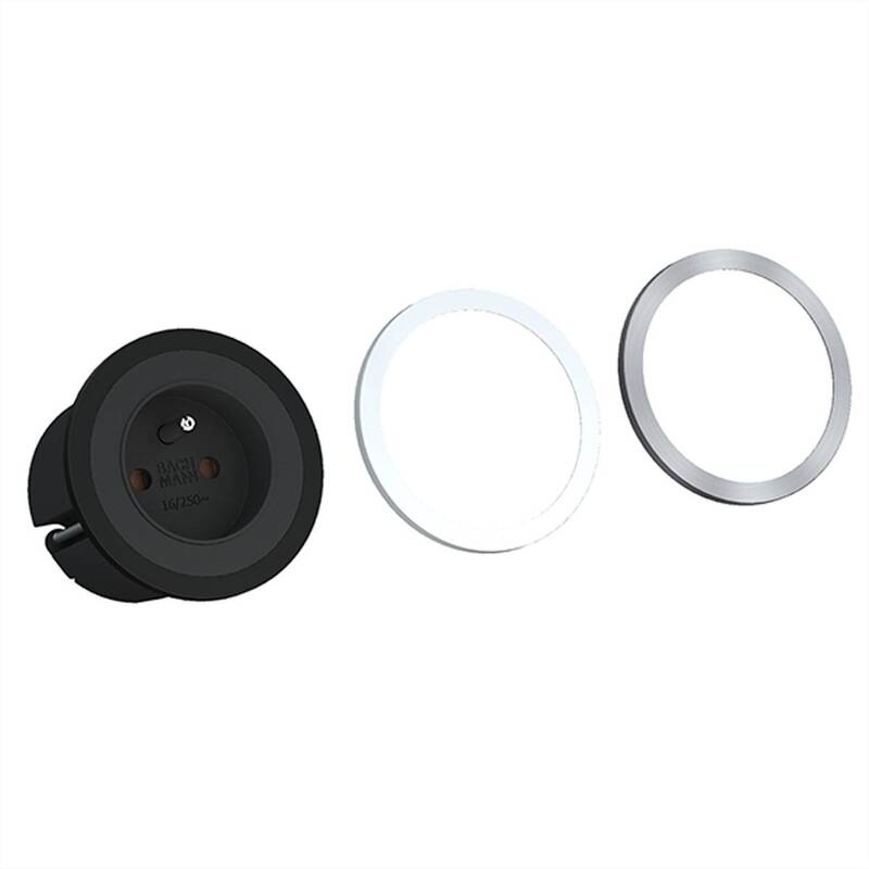 Bachmann Steckdose PIX UTE Schwarz Unterputz-Steckdose 1x Frankreich 0,2m Kabel - 4057298014031