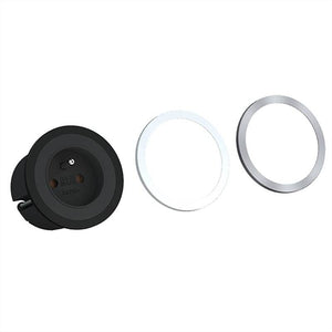 B-Ware Bachmann Steckdose PIX UTE Schwarz Unterputz-Steckdose 1x Frankreich 0,2m Kabel