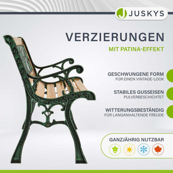 Gartenbank Venezia 2 Sitzer Parkbank Holzbank aus Tannenholz und Gusseisen - 4260565520757