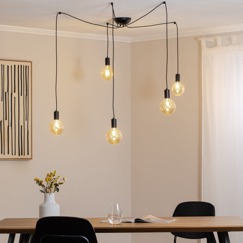 Nowodvorski Lighting Hängeleuchte Spider in Schwarz fünfflammig Deckenlampe Spot - 5903139678896