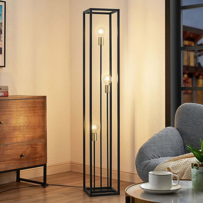 Lindby Stehlampe Stehleuchte Tiliane LED Lampe 3-flammig schwarz 153cm hoch - 4251911708653