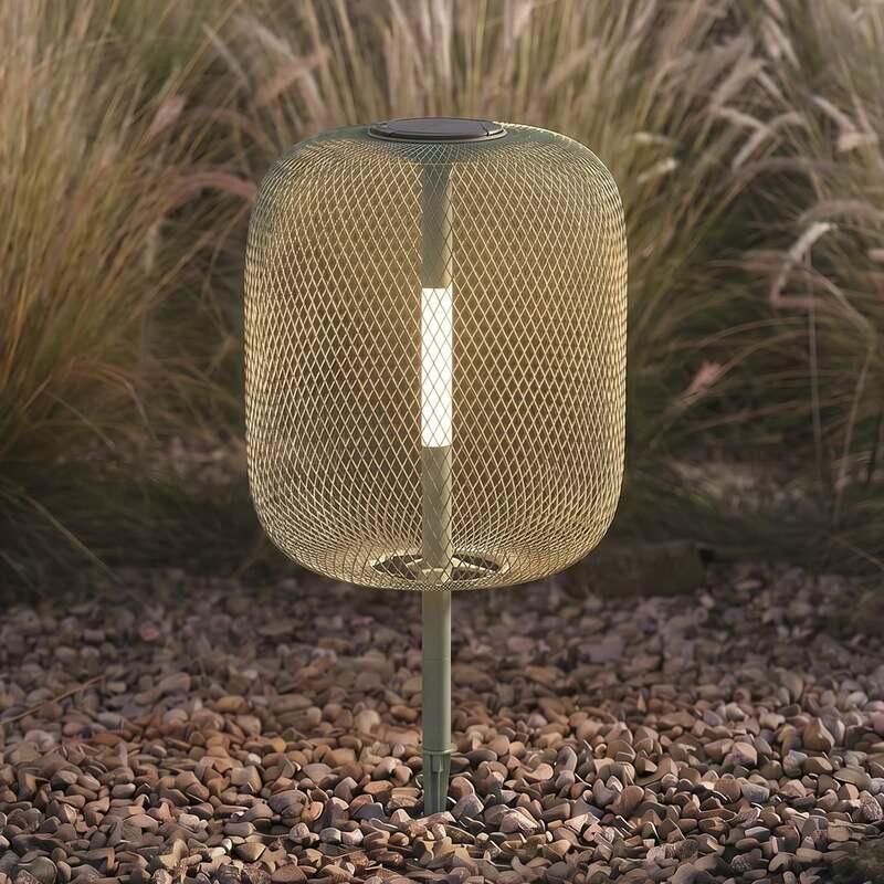 Lucande Gartenleuchte Faylen LED Außenlampe dimmbar salbeigrün IP65 68cm USB - 4255830912832
