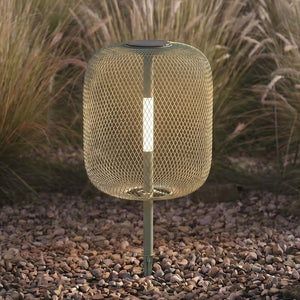 B-Ware Lucande Gartenleuchte Faylen LED Außenlampe dimmbar salbeigrün IP65 68cm USB