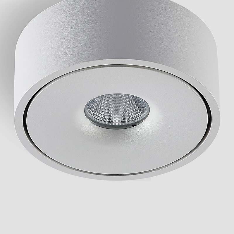 Arcchio Deckenlampe LED Leuchte Rotari dimmbar warmweiß Ø12cm Aluminium weiß - 4251096578805