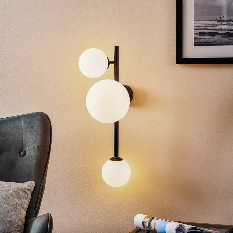 Euluna Wandleuchte Dione Wandlampe Lampe Leuchte Wohnzimmer 3 flammig schwarz - 5904798654375