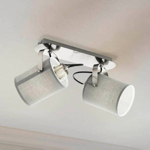 B-Ware Eglo Deckenlampe Deckenleuchte Leuchte Lampen Villabate 2 Grauen Textilschirmen
