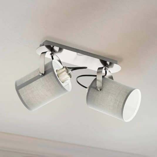 EGLO Deckenlampe Deckenleuchte Leuchte Lampen Villabate 2 grauen Textilschirmen - 9002759981396